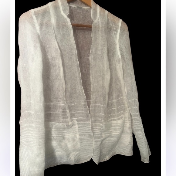 ELIE TAHARI sheer lightweight crochet Jacket Blazer pockets Sz 2 Women - Picture 3 of 7